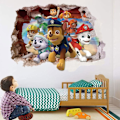 Miniatyrbillede 1 af 5: TG Paw Patrol 3D-vægklistermærker til soveværelset, Paw Patrol, 3D-vægklistermærker, Paw