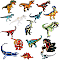 Miniatyrbillede 1 af 4: Strygemærker, 16 dele dinosaur applikationer, påsyede applikationer