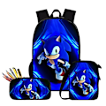 Miniatyrbillede 1 af 4: 3st 3D Print Super SONIC Rygsæk Skuldertasker Etui TC-13
