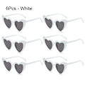 Miniatyrbillede 1 af 10: 6 Hjerteformede Solbriller Kærlighed Hjerte Solbriller 6 Pak - Hvid 6Pcs - White 6Pcs - White