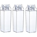 Pikkukuva 1 / 5: 3-pack mjölkförpackningar Klar fyrkantig mjölk Plast Läcksäker kopp-yycl
