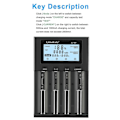 Miniatyrbillede 4 af 5: Liitokala Lii-m4 4-bays batterilader med LCD-skærm til 18650 26650 14500 Aa Aaa lithium Nimh batteri Smart genopladelig batterilader
