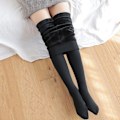 Pikkukuva 11 / 11: ATHVOTAR Lämpimät Talvitrikoot Naisille Joustavat Ohuet Fleece-trikoot Samettiset Paksut Trikoot Korkea Vyötärö Seksikkäät Bodyt Naiset SkinBlack Half 2set SkinBlack Half 2set M