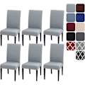 Miniatyrbilde 1 av 5: Spisestuestoltrekk Sett med 4 eller 6, Stretch Avtakbart Vaskbart Spisestuestolbeskyttelse Dekorasjon Slipcover Setetrekk for Hotell Vinrød wine Red 6pcs