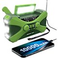Miniatyrbilde 1 av 5: 10000mAh Nødradio Solar Handvev Radio Bærbar AM/FM/NOAA Væderradio med Telefonlader Lommelykt - Perfekt Green