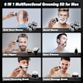 Miniatyrbilde 2 av 5: 7D barbermaskin for menn, Beedove 6 i 1 våt/tørr elektrisk barbermaskin for ansikt og hode
