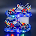 Miniatyrbild 1 av 5: Pojkar LED Sandaler Spiderman Utomhusskor Strandskor Barn Lysande Halkfria Skor för Sommar B Blue 33 innersula 20.5 cm