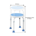 Miniatyrbilde 2 av 4: Aufun justerbar duschpall i aluminiumlegering, 360 graders roterbar sits, 30x30x37-57cm, säker belastning: 136kg