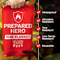 Miniatyrbillede 3 af 5: Nødbrannteppe - 2 pakker - Køkkenbrannteppe, hjem 40\" x 40\" brandtæppe, glasfiber brandtæppe