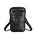Pikkukuva 7 / 11: Miesten nahkainen puhelinlaukku vyölaukku crossbody vyötärölaukku P - spot black One-size