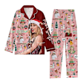 Miniatyrbild 1 av 2: Taylor Swift Julpyjamas Nattkläder Dam 1989 Skjortor och Byxor Pjs Set Knappar Ner Swiftie Nattkläder Fans Loungewear Present C 2XL