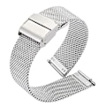 Miniatyrbillede 1 af 5: 121314151617182022mm Milanese Loop Lynkoblings Armbånd i Rustfrit Stål til Mænd Kvinder Mesh Metal Udskiftningsarmbånd Urrem Sølv Silver 12mm