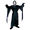 Pikkukuva 1 / 4: Scream Ghostface Musta Halloween Pelottava Puku, Mies, Aikuisten Koko Halloween Maskaraattiasu M