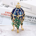 Miniatyrbild 4 av 5: Handmålad Fabergé-ägg Emalj Korall Rattan Metall Smyckeskrin Halsband Armband Liten Prydnad Hemarbetsbord Dekoration Present Smyckeskrin