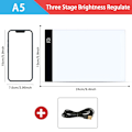 Miniatyrbilde 6 av 8: LED Lysbord A5/A4/A3 med 3 Lysstyrker A3