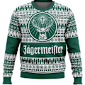 Miniatyrbild 2 av 2: Jagermeister Full Jultröja Jultröja Present Tomte Tröja Herrar 3d Tröja Och Topp Höst Och Vinterkläder, Storlek L
