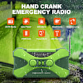 Miniatyrbilde 2 av 5: 10000mAh solcelledrevet nødradio med vev, med håndvev strømgenerering, lommelykt, USB-multifunksjonsradio, grønn green