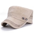Miniatyrbild 2 av 2: Mode Sömnad Flat Cap - Justerbar Militärkeps - Unisex - Beige