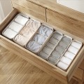 Miniatyrbilde 4 av 5: 3 & 5 fack Underkläder Förvaringslåda Strumpor & Underkläder Organizer PP Stapelbar multifunktionell låda för BH-bandsockor Aprikos