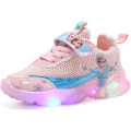 Miniatyrbillede 1 af 6: Elsa sko, prinsesse sko, piger lysende sko, børn led lysende sneakers, drenge piger let mesh stof sko kryds træning sko casual børn sneakers C Pink C Pink 22