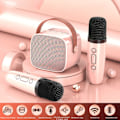 Pikkukuva 5 / 5: Mini Karaoke-setti, Kannettava Stereo Bluetooth-kaiutin 2 Langattomalla Mikrofonilla Lapsille ja Aikuisten, Jopa 512 Gt Tallennustilaa, Käsikäyttöinen Mikrofoni (Vaaleanpunainen) Pink