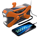 Miniatyrbilde 5 av 7: 10000mAh solcelledrevet nødradio med vev, med håndvevsgenerering, lommelykt, USB-multifunksjonsradio, oransje orange