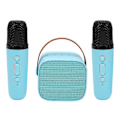 Pikkukuva 1 / 5: Mini Karaoke-laitesetti, Kannettava Stereo Bluetooth-kaiutin 2 Langattomalla Mikrofonilla Lapsille Aikuisten, Jopa 512 Gt Tallennustilaa, Käsikäyttöinen Mikrofoni (Sininen) Blue