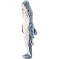 Miniatyrbilde 1 av 4: Hai-formet fleeceteppe Hai-teppe Supermyk kosete flanellteppe Hai sovepose Hai onesie-teppe Haihale Bærbart fleeceteppe Sha M