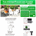 Miniatyrbild 3 av 3: Anti-katt trädgårdsmatta med spikar 200*30cm, svart