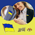 Miniatyrbilde 4 av 11: Ukrainsk flaggknapp i metall för UA Ukiain Viftande flaggknappar för Ua Patriotisk badge Hatt Knapp Kläder Ryggsäck Brosch