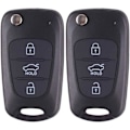 Miniatyrbilde 1 av 7: 3 knapper nøkkel fob erstatning kompatibel med Hyundai i20 i30 i35 ix20 ix35 sammenleggbar fjernkontroll bilnøkkel tilbehør (2 stk)