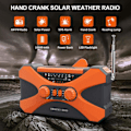 Pikkukuva 2 / 5: 10000mAh Käsikäyttöinen Hätäradio - Aurinkoenergialla Toimiva Käsikäyttöinen Radio Leirintävarusteet Selviytymisvarusteet Orange English version