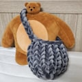 Miniatyrbillede 4 af 4: 1KG 1000G Super Chunky Garn Tykt Skrymmande Jättetråd Hvid til Håndstrikningstaske DIY Groft Fløjl Blødt Stort Tæppe Måtte ?????