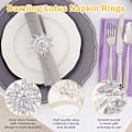 Miniatyrbilde 3 av 5: 6 stk Lotusblomst Serviettringer Rhinestone Serviettring Serviett