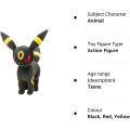 Pikkukuva 3 / 5: Umbreon-pehmolelu - Umbreon-täytetty eläin - Eevee-evoluution pehmoleluhahmo pojille ja tytöille