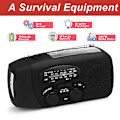 Miniatyrbilde 7 av 8: 2000mAh vevradio med solcelle, lommelykt og powerbank black