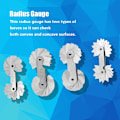 Miniatyrbilde 4 av 5: 4 stk radiusmåler konkav konveks måleverktøy rustfritt stål radius filet gauge, måleområde R0.3-1.5 / R1-6.5 / R7-14.5 / R15-25