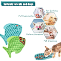 Miniatyrbild 5 av 5: Kattmatare för långsam utfodring, 2-pack fiskformad slickmatta för katter