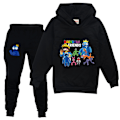 Miniatyrbilde 1 av 3: Pojkar Flickor Rainbow Friends Roblox Hoodies Träningsoveraller Toppar+ Byxor svart black 130cm