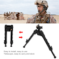 Miniatyrbilde 6 av 8: Aluminiumslegering Skyte Bipod Teleskopisk Hurtigfeste Bipod for Utendørsjakt Skyting Svart