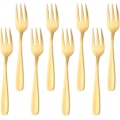 Miniatyrbillede 1 af 5: Tekakor Små Dessertgafflar Tårtgafflar Rustfrit Stål Glod 8 stk gold