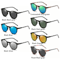 Miniatyrbillede 3 af 8: Unisex cirkulære polariserede solbriller briller solbriller UV400 rund ramme Tortoiseshell-Blue green