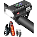 Pikkukuva 1 / 4: Pyöränvalo, USB Ladattava Pyörän Etuvalo 2000 Lumenia Superkirkas Pyörän Etuvalo IPX5 Vedenpitävä Pyöränvalo, 6+4 Tilaa USB Ladattava Pyörä