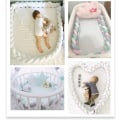 Miniatyrbilde 2 av 5: Spjelsengbeskytter 4 Flette Baby Pute Slange Flettet Bumper Fløyel #1
