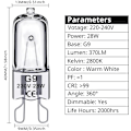 Miniatyrbilde 2 av 6: G9 Halogenlamper 28W,230V, 10-pakning 28W