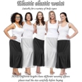 Miniatyrbillede 4 af 4: 2 stk. Halv Slip Spids Lang Underkjole Dame Satin Halv Slip Halv Slips Til Under Kjoler Slip (FMY)