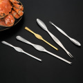 Miniatyrbilde 5 av 10: Krabbeg gaffel i rustfritt stål 4 stk Krabbe Spiseverktøy Krabbe Klo Krabbenål Husholdningsfisk og skalldyr Skrellet hårete krabbe Tilbehør A Large 20cm Silver