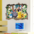 Pikkukuva 5 / 5: 3D Sarjakuva Rikkoutunut Seinätarra Vauva Tonttu Pikachu Tarra Lastenhuoneeseen