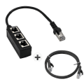 Pikkukuva 2 / 4: RJ45 Ethernet-kaapelin jakaja Verkkosovitin Ethernet-jako