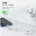 Miniatyrbilde 4 av 4: iPhone hurtiglader USB-C strømadapter 20W + 2m kabel Whi Whi White (1st Laddare & 1st 2m laddkabel)